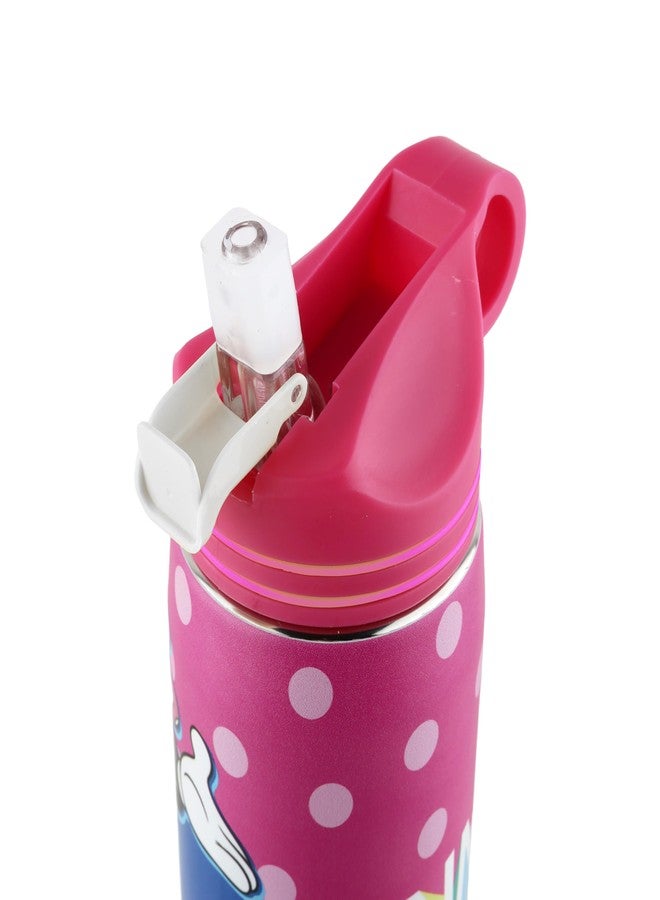 Comiclyfe Disney Minnie Mouse 500ml Stainless Steel Sipper Water Bottle - Leak-Proof, Airtight, with Carrying Loop - Perfect for Girls & Back to School (Pink) - Image 4